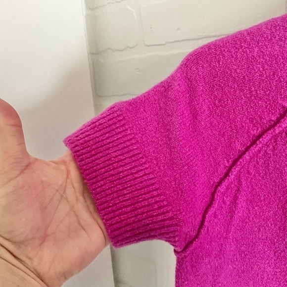 Yet again Knit Sweater Hot Pink/magenta Barbiecore High neckline shortsleeve S - Picture 7 of 12